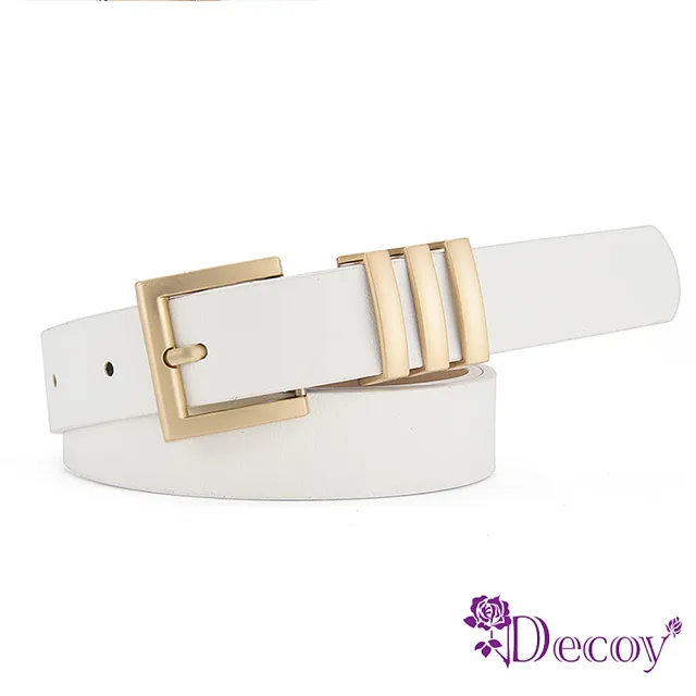 【Decoy】消光幾何＊金屬韓版針扣皮帶(3色可選)