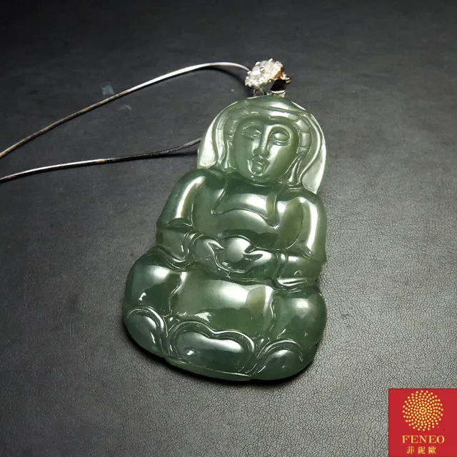 【菲鈮歐】老坑滿綠冰種觀音A貨翡翠項鍊(1620)