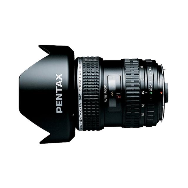 PENTAX 賓得士 FA645 33-55mm F4.5 廣角變焦鏡頭，重量約 401g~600g，適用於 Pentax K-Mount 系統，提供優異的廣角變焦功能，適合專業攝影需求。公司貨原廠正品，享有 1 年保固，詳細保固資訊以官網公告為主（http://www.pentax.com.tw），原廠服務專線：02-23816132。無論風景或建築攝影，這款鏡頭都能帶來高品質影像，Pentax 專業鏡頭首選。