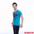 【BOBSON】男款印圖T恤(藍24039-59)