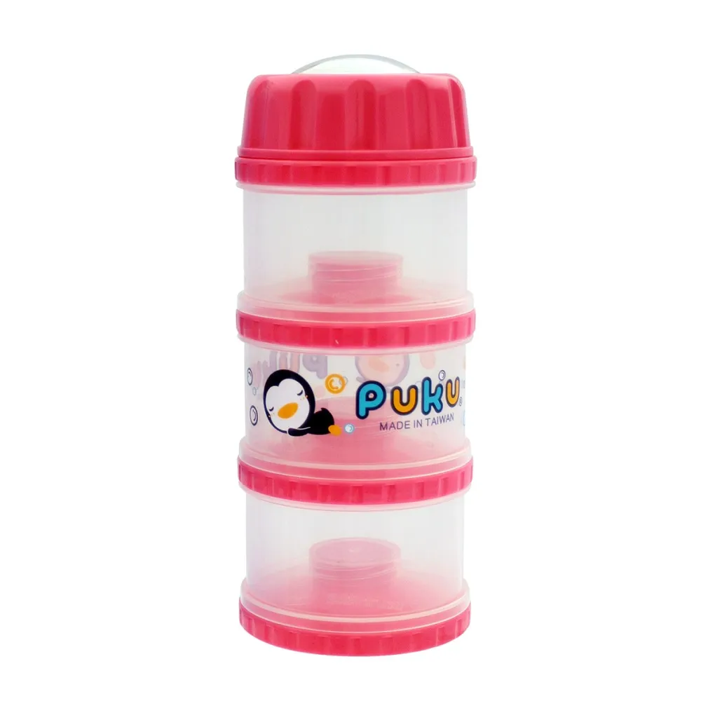 【PUKU藍色企鵝】獨立大三層PP奶粉盒(粉色)