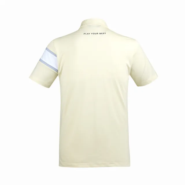 【PING】男款LOGO剪接運動立領短袖POLO衫-芥黃(吸濕排汗/芳香紗/抗菌防臭/GOLF/高爾夫球衫/PA23122-33)