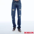 【BOBSON】男款低腰刷破直筒褲(1813-53)
