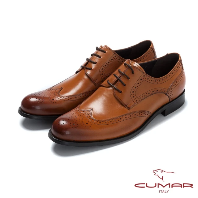 【CUMAR】英倫紳士 經典牛津正式皮鞋(棕胎牛色)