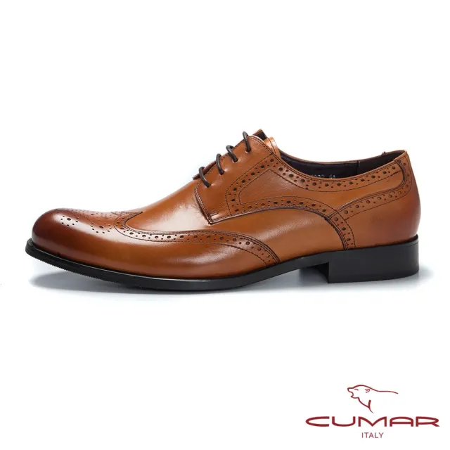【CUMAR】英倫紳士 經典牛津正式皮鞋(棕胎牛色)