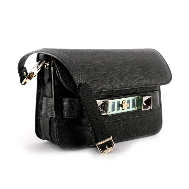 【PROENZA SCHOULER】mini 新款金釦 防刮牛皮 PS11(黑色)