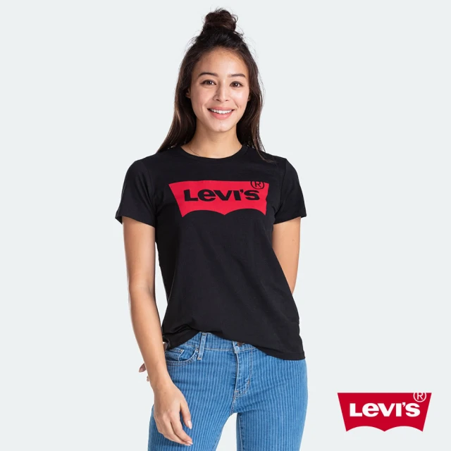 LEVIS 女款 短袖T恤 / 經典Logo / 黑 長青基本款 人氣新品