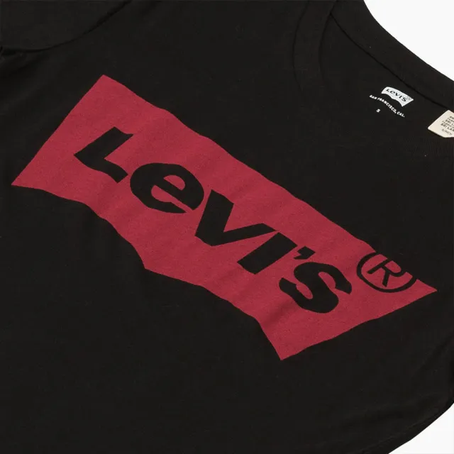 【LEVIS 官方旗艦】女款 短袖T恤 / 經典Logo / 黑 長青基本款 人氣新品 17369-0201