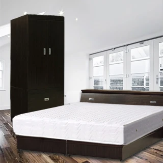 【品生活】經典優質三件式房間組2色可選-雙人(床頭+床底+衣櫥 不含床墊)