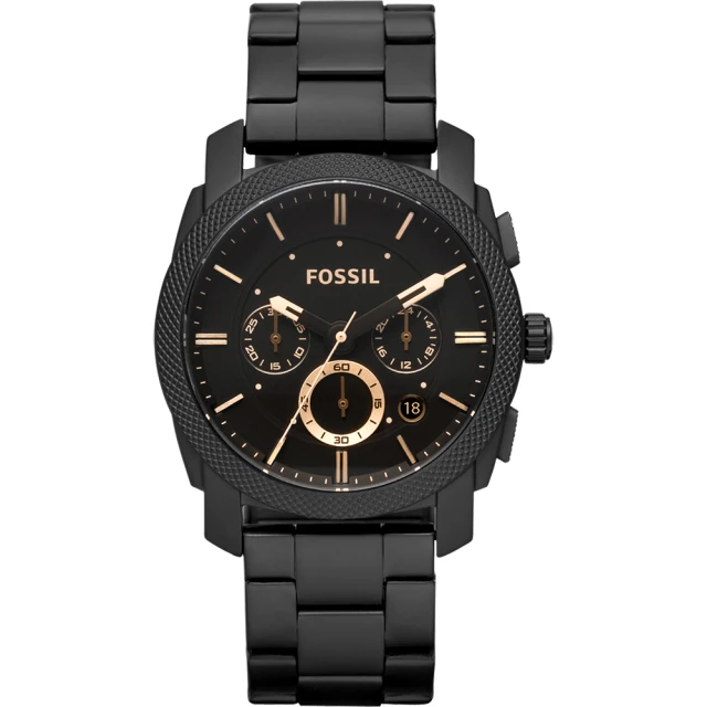 【FOSSIL】星際時空三環運動手錶-金時標/IP黑/42mm 畢業禮物(FS4682IE)