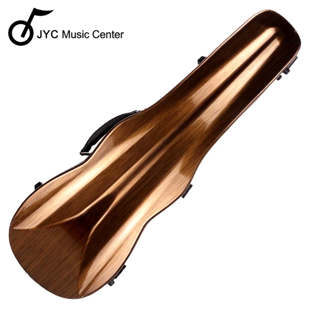 【JYC Music】JV-1001金色金屬刷線小提琴三角硬盒-4/4(輕量級複合材料)