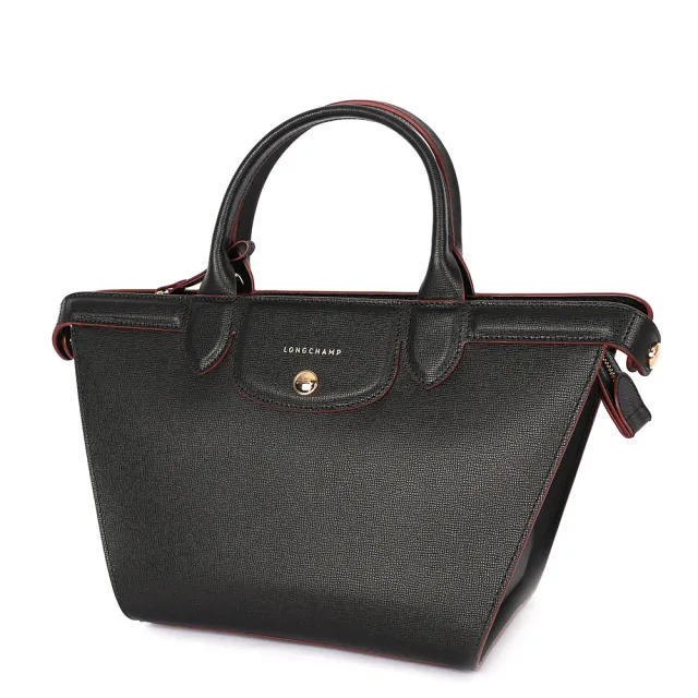 【LONGCHAMP】硬殼牛皮水餃二用包(黑色)