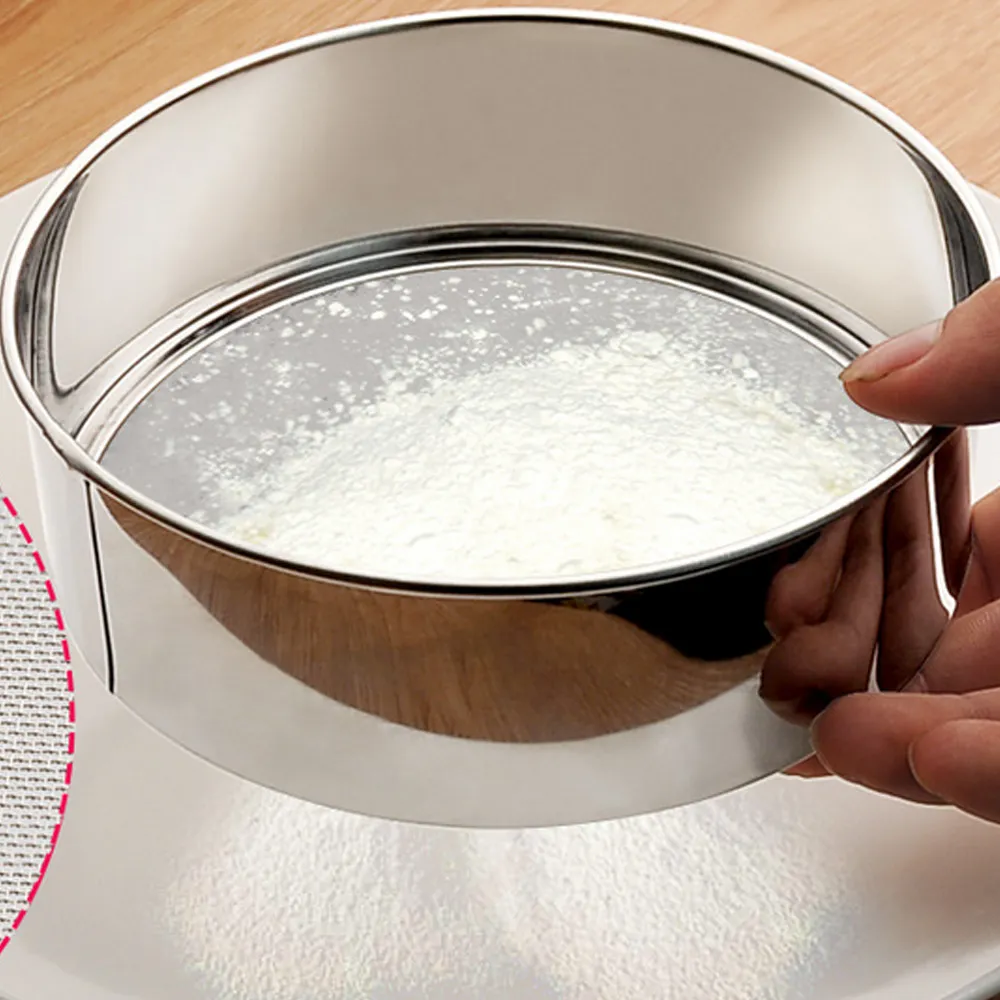 【PUSH! 廚房用品】不銹鋼手動搖麵粉過濾網篩粉器烘焙工具超細60目(D74)