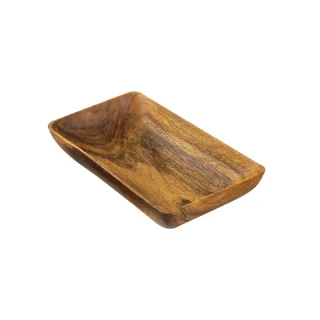【仙德曼 SADOMAIN】洋槐原木餐具長方深皿-大(廚房餐具/露營用品/料理用具/原木餐具/托盤)