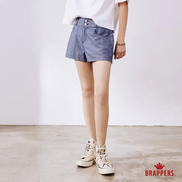 【BRAPPERS】女款 Boy friend系列-中腰全棉短褲(淺藍)(其他規格)