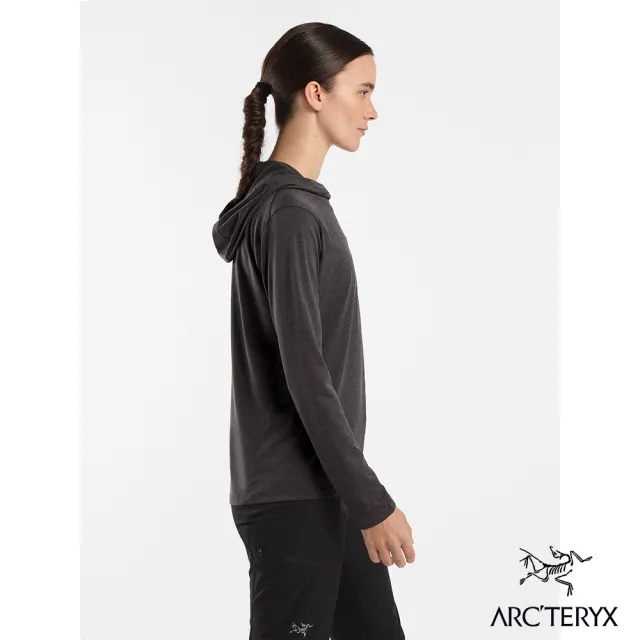 【Arcteryx 始祖鳥】女 Taema 快乾長袖套頭衫(雜黑)