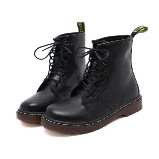 【SOFT WALK 舒步】真皮馬丁靴 真皮馬汀靴/真皮個性時尚軟底經典款馬丁短靴(黑)