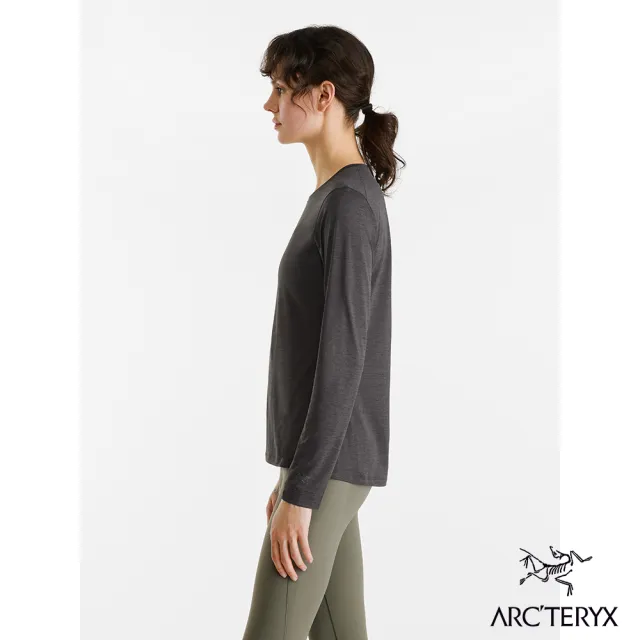 【Arcteryx 始祖鳥官方直營】女 Taema 快乾長袖圓領衫(雜黑)