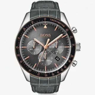 【BOSS】BOSS手錶型號HB1513628(古銅色錶面古銅色錶殼咖啡色真皮皮革錶帶款)