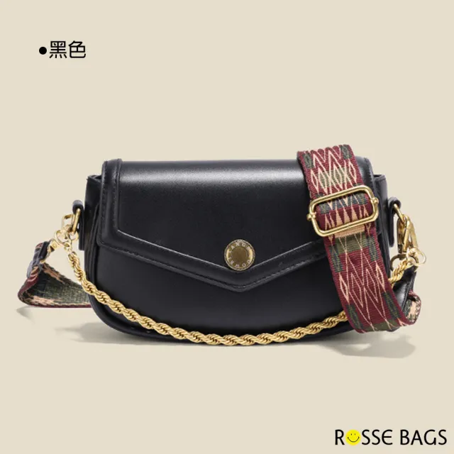 【Rosse Bags】復古寬肩帶手提肩背小方包(現+預  棕色 / 黑色)