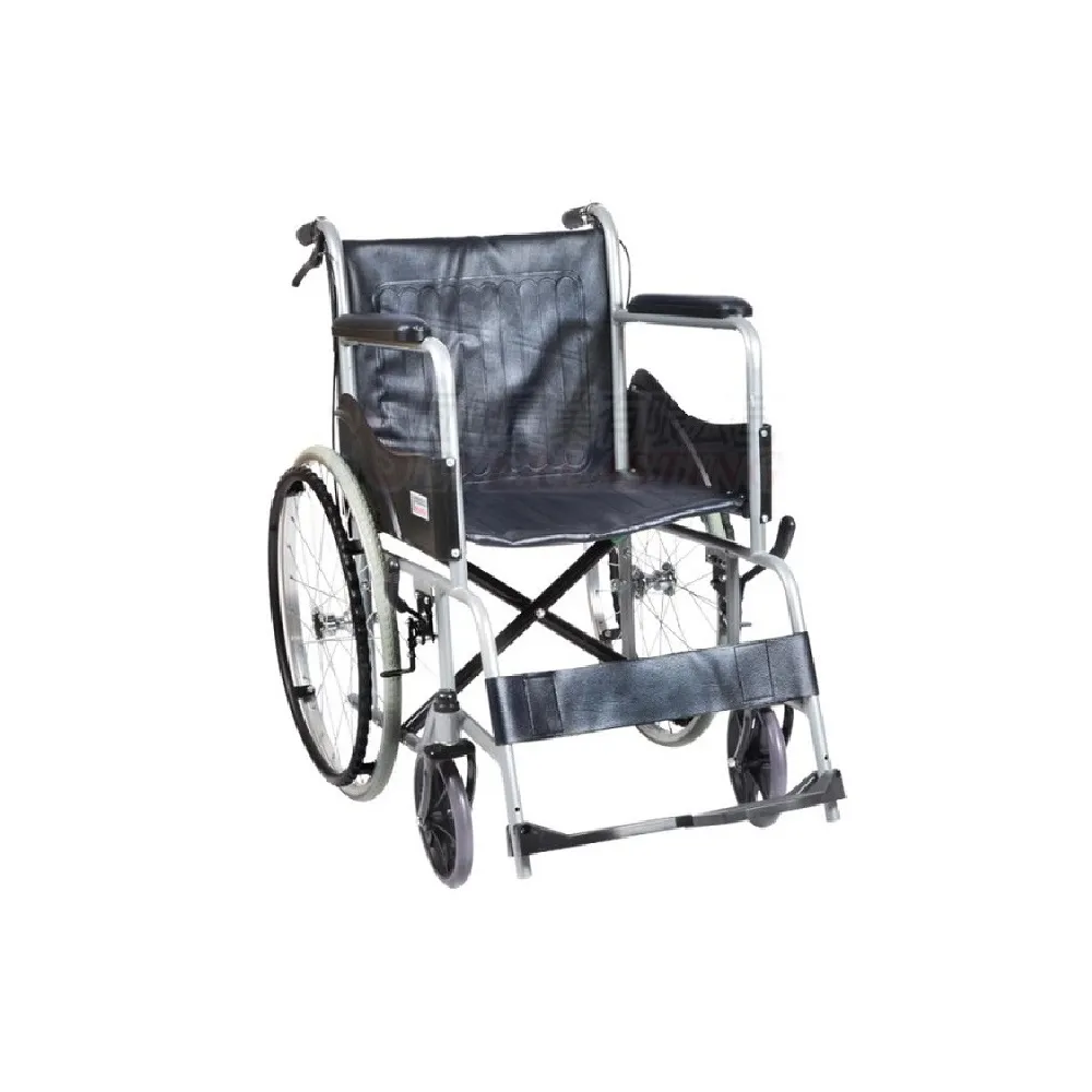 【海夫健康生活館】恆伸 機械式輪椅 未滅菌 恆伸 鐵製 烤漆升級版輪椅 單層皮面款 輪椅-A款(ER1406)