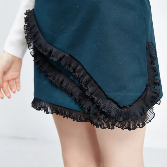 【ICHE 衣哲】荷葉飾邊疊層短裙