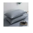 日式水洗棉枕頭套1對-藍白條