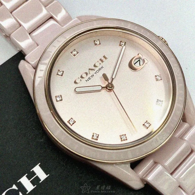 【COACH】雙11COACH手錶型號CH00022(粉色錶面粉色錶殼粉紅陶瓷錶帶款)