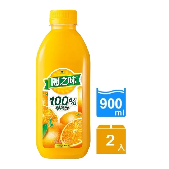 【統一】園之味100%柳橙汁900mlx2入