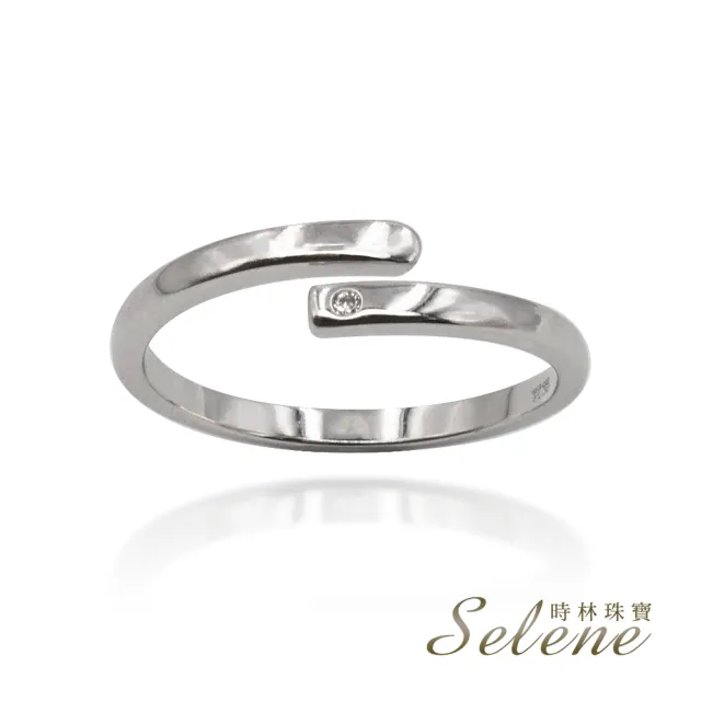 【Selene】簡約造型晶鑽925銀戒指(設計款 戒圍活圍)