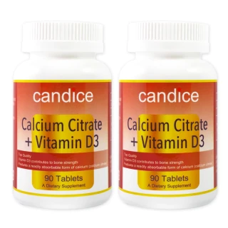 【Candice康迪斯】檸檬酸鈣錠Calcium Citrate兩瓶組(90顆/瓶)
