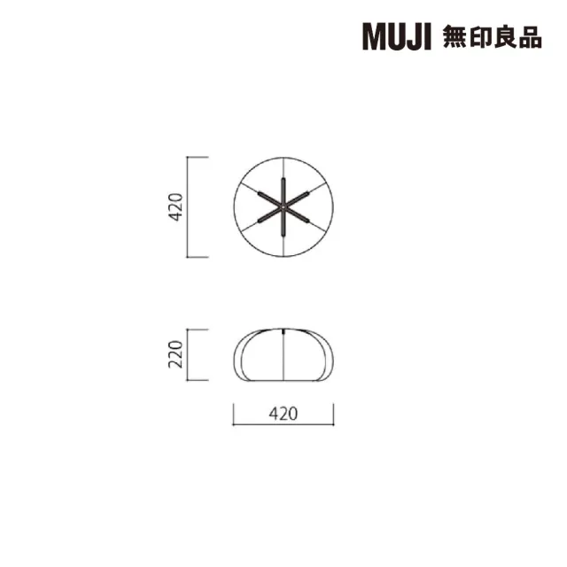 【MUJI 無印良品】泡芙懶骨頭本體/小/灰/寬42x深42x高22cm