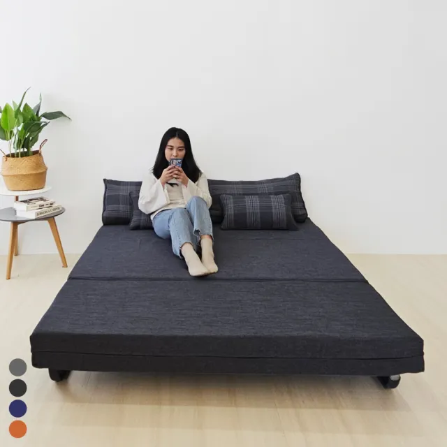 【BN-Home】Alice愛麗絲雙人六段式摺疊沙發床(雙人沙發/沙發床/獨立筒床墊)