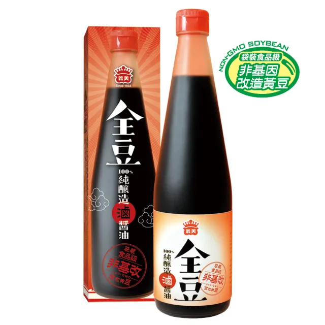 【義美】全豆純釀造滷醬油(520ml/瓶)x2入