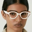 【GIGI Studios】西班牙瑪格麗特粗框造型光學眼鏡(白 - MARGARET-6729/6)