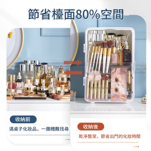 【Haixin】化妝品防塵收納盒(收納箱 化妝盒 化妝箱)