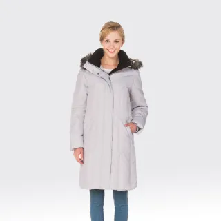 【SAMLIX山力士】JIS90%女防潑水保暖羽絨大衣外套#33411(黑色.紫色.灰色)