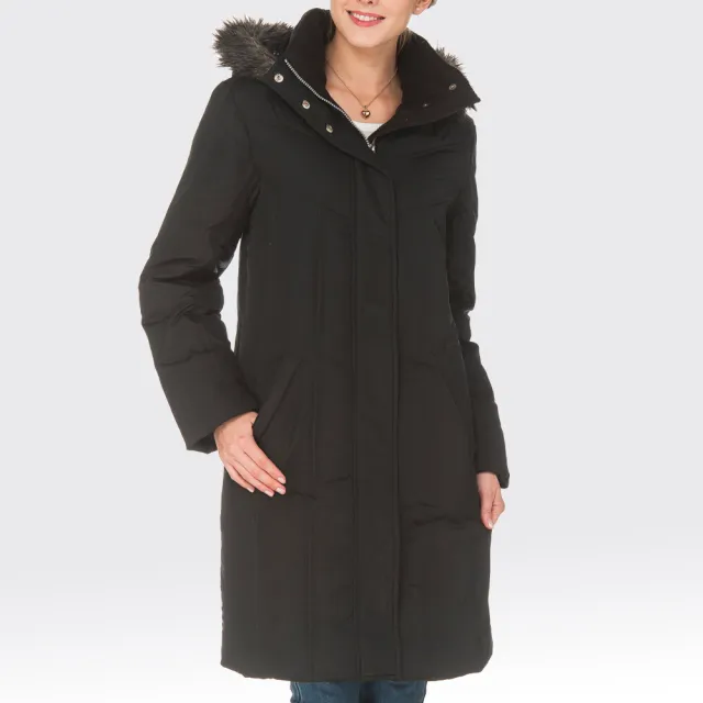 【SAMLIX山力士】JIS90%女防潑水保暖羽絨大衣外套#33411(黑色.紫色.灰色)