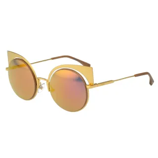 【FENDI】-廣告主打 水銀鏡面 太陽眼鏡FF0177S(金色)