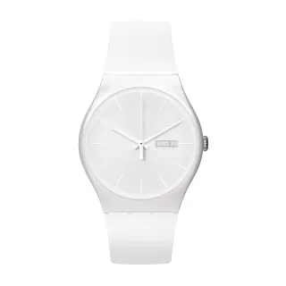 【SWATCH】Swatch New Gent 原創系列手錶 WHITE REBEL 男錶 女錶 手錶 瑞士錶 錶(41mm)