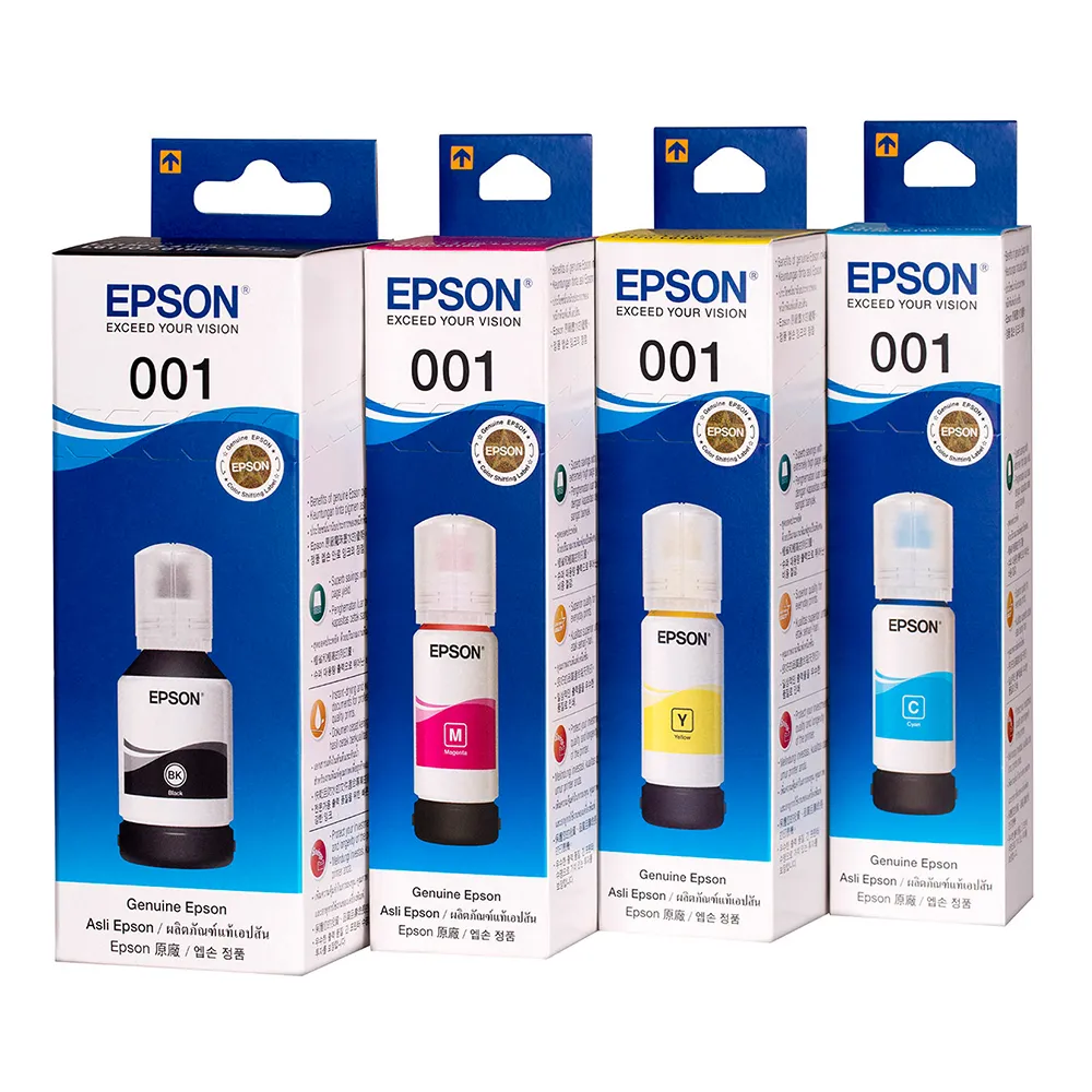 (3入組)【EPSON】T03Y 原廠1黑3彩墨水瓶(1黑3彩墨水組)