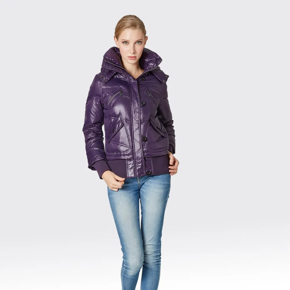 【SAMLIX山力士】PRIMALOFT女輕量化防潑水保暖外套#36915(灰紫.黑紫)