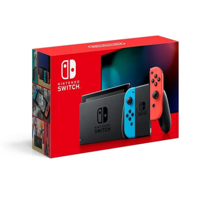 Nintendo 任天堂】Switch電光藍紅Joy-Con續航力加強版(日規主機