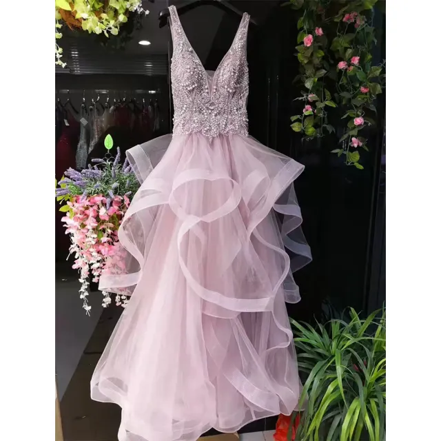 【女神婚紗禮服】高端時尚奢華新娘敬酒宴會晚禮服 PLGZ-01 1903紅色(婚紗攝影 旅拍)