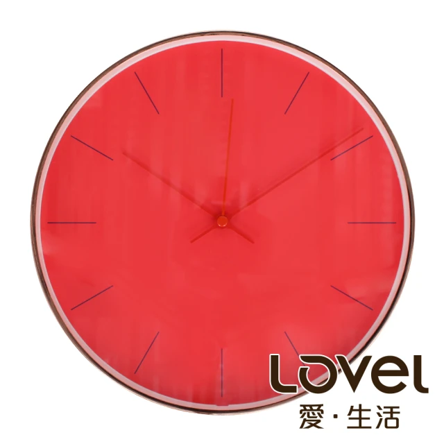 【WUZ 屋子】LOVEL 25cm GOLDEN AGE靜音機芯掛鐘-夕色橙紅(T722RD-RG)