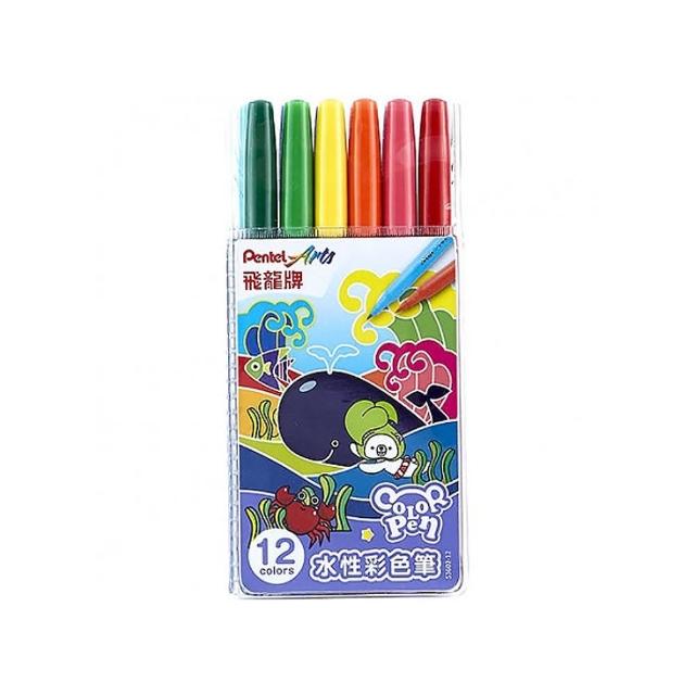 【Pentel 飛龍】細字彩色筆 12色 /袋 S3602-12