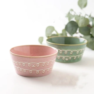 【DAIDOKORO】日本製頂級美濃燒陶瓷碗13 cm*2入(綠色湯碗/粉紅色飯碗/餐碗/丼飯碗)