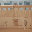 【La Joie 喬依思】小熊遇見象有機棉寢具七件組(嬰兒床專用-床圍x4+兩用被+床單+枕頭)