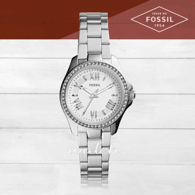【FOSSIL】氣質首選_不鏽鋼錶帶_羅馬數字_氣質女錶(AM4576)