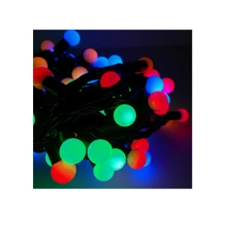 【聖誕裝飾品特賣】聖誕燈100燈LED圓球珍珠燈串(插電式/彩色光黑線/ 附控制器跳機 高亮度又省電)
